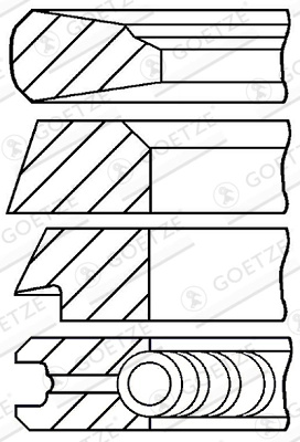 Set segmenti piston Goetze Engine DODGE D 1984-1989 - 08-279400-00