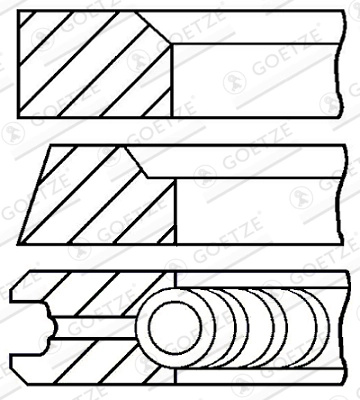 Set segmenti piston Goetze Engine EFFEDI GASOLONE platou / sasiu 2010-2012 - 08-849000-00