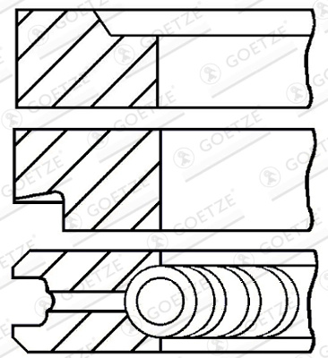 Set segmenti piston Goetze Engine FIAT 400 1968-1986 - 08-206800-00