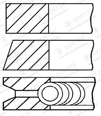 Set segmenti piston Goetze Engine FIAT PALIO (178_, 171_, 371_) 2006-2011 - 08-142300-00