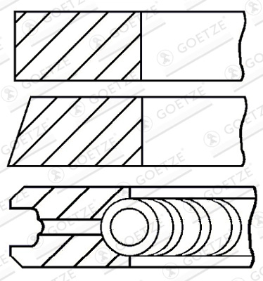 Set segmenti piston Goetze Engine FIAT STRADA pick-up (178_, 278_) 2006-2011 - 08-425600-00