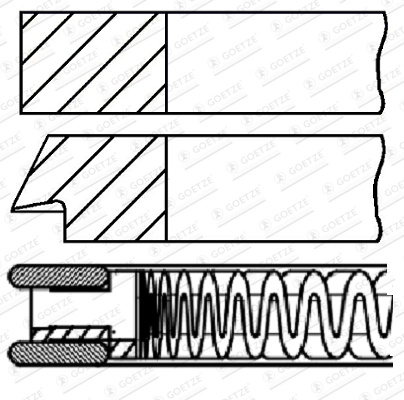 Set segmenti piston Goetze Engine FORD FOCUS IV Turnier (HP) 2018-2025 - 08-424307-00