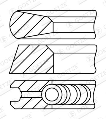 Set segmenti piston Goetze Engine FORD TRANSIT bus (E_ _) 1994-2000 - 08-784800-10