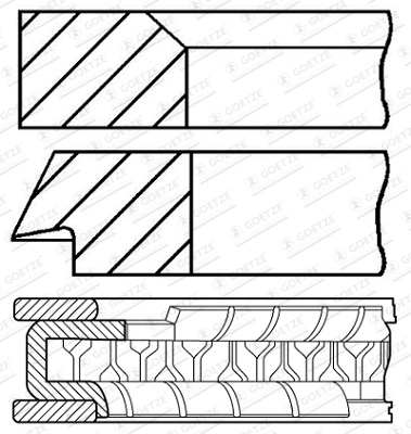 Set segmenti piston Goetze Engine HYUNDAI ACCENT I