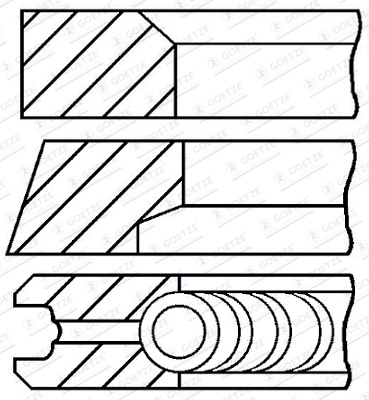 Set segmenti piston Goetze Engine HYUNDAI (BEIJING) i30 (FD) 2009-2014 - 08-445100-00