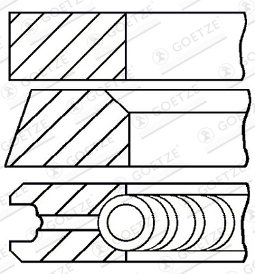 Set segmenti piston Goetze Engine IVECO DAILY I caroserie 1978-1989 - 08-214500-10