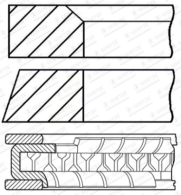 Set segmenti piston Goetze Engine KIA PICANTO I (SA) 2004-2011 - 08-447200-00