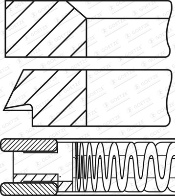 Set segmenti piston Goetze Engine MAZDA 2 (DE_, DH_) 2007-2015 - 08-424700-00
