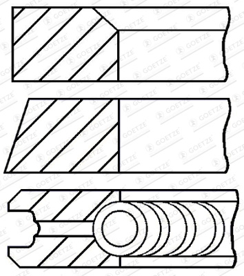Set segmenti piston Goetze Engine MAZDA TITAN DASH 1,0 t - 1,5 t 2000-2010 - 08-440800-00