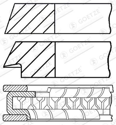Set segmenti piston Goetze Engine MERCEDES-BENZ VANEO (414) 2002-2005 - 08-101200-00