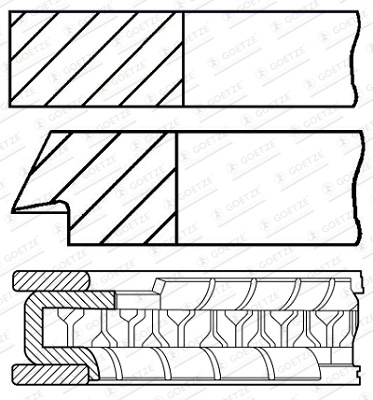 Set segmenti piston Goetze Engine MITSUBISHI L 300 III platou / sasiu (P1_T ) 2019-2024 - 08-446700-00