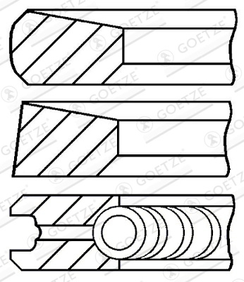 Set segmenti piston Goetze Engine MITSUBISHI L200 / TRITON (KA_T, KB_T) 2011-2015 - 08-287100-00