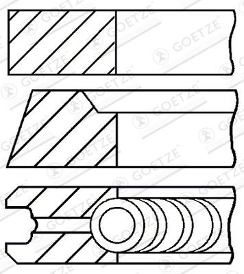 Set segmenti piston Goetze Engine SUZUKI VITARA (ET, TA, TD) 1994-1998 - 08-283600-00