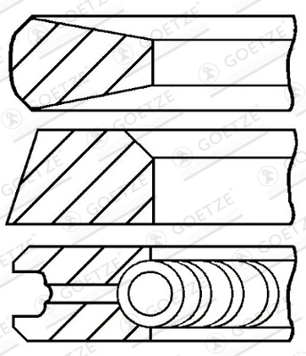 Set segmenti piston Goetze Engine SUZUKI VITARA (ET, TA, TD) 1996-1998 - 08-105500-00