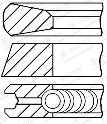 Set segmenti piston Goetze Engine TEMSA SAFIR PLUS 2009-2014 - 08-432500-00