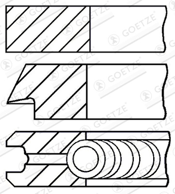 Set segmenti piston Goetze Engine TOYOTA AURIS (_E15_) 2006-2012 - 08-436300-00