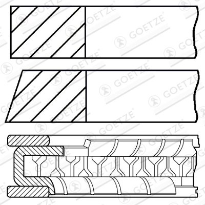 Set segmenti piston Goetze Engine VAUXHALL CORSA Mk I (B) (S93) 1996-2000 - 08-102700-00