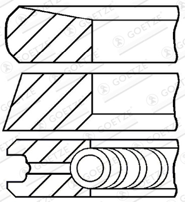 Set segmenti piston Goetze Engine VAUXHALL VIVARO A platou / sasiu (X83) 2006-2014 - 08-422000-00