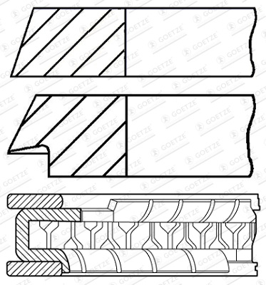 Set segmenti piston Goetze Engine VOLVO C70 I Cabriolet (873) 1998-2005 - 08-102400-00