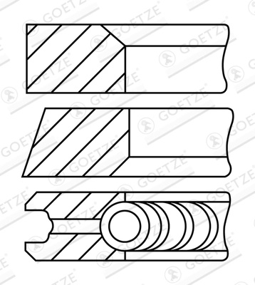 Set segmenti piston Goetze Engine VOLVO XC70 II (136) 2013-2016 - 08-454100-00