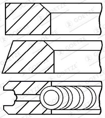 Set segmenti piston Goetze Engine VW GOLF II Van (19E, 1G1) 1983-1991 - 08-405200-00