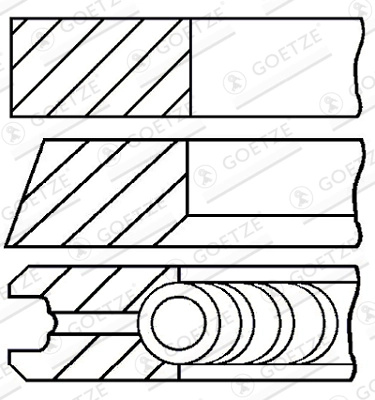Set segmenti piston Goetze Engine VW NEW BEETLE Cabriolet (1Y7) 2005-2010 - 08-433000-00