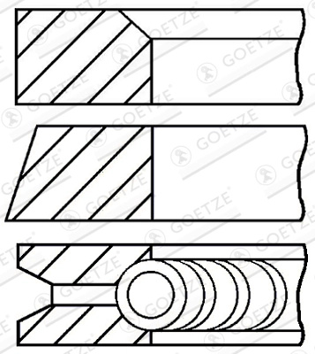 Set segmenti piston Goetze Engine VW POLO cupe (86C, 80) 1989-1994 - 08-502200-00