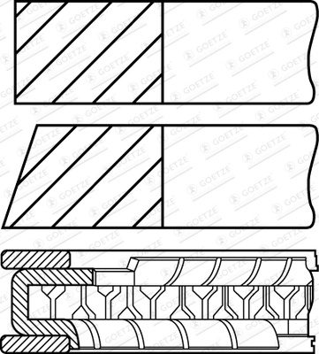 Set segmenti piston Goetze Engine VW POLO III CLASSIC (6V2) 1995-2001 - 08-116107-00
