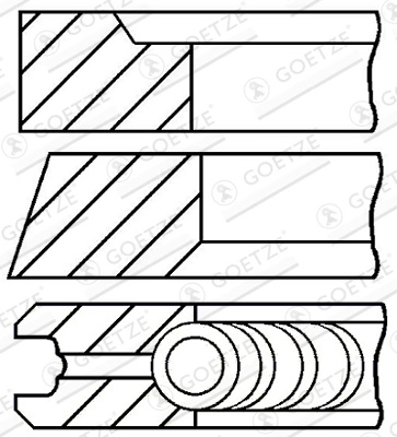 Set segmenti piston Goetze Engine VW TOUAREG (7LA, 7L6, 7L7) 2002-2010 - 08-421000-00
