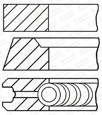 Set segmenti piston # Mazda Bongo 1997 1998 1999 2000 2001 2002 2003 # 08 283600 00 # GOETZE ENGINE