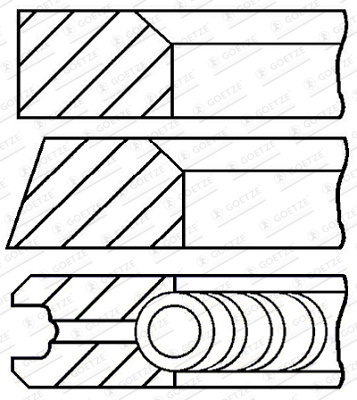 Set segmenti piston # Mercedes-benz V-class 1996 1997 1998 1999 2000 2001 2002 2003 # 08 743100 00 # GOETZE ENGINE
