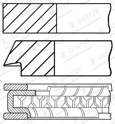 Set segmenti piston # Opel Combo 2004 2005 2006 2007 2008 2009 2010 2011 # 08 429500 00 # GOETZE ENGINE