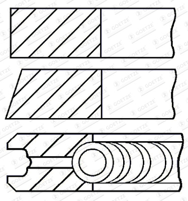 Set segmenti piston # Opel Combo 2005 2006 2007 2008 2009 2010 2011 # 08 425600 00 # GOETZE ENGINE