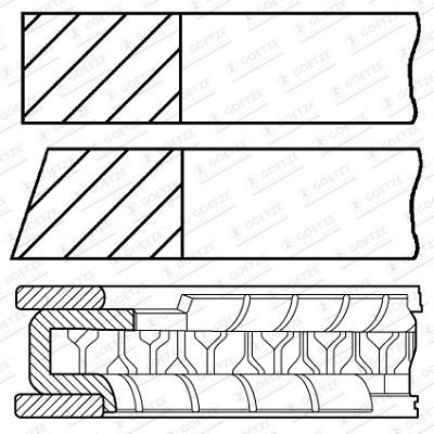 Set segmenti piston # Vw Caddy 2004 2005 2006 # 08 436900 00 # GOETZE ENGINE