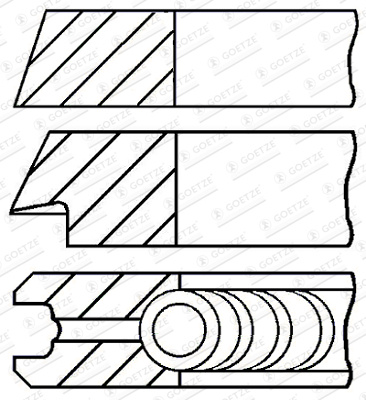Set segmenti piston # Vw Jetta 1982 1983 1984 # 08 109400 10 # GOETZE ENGINE