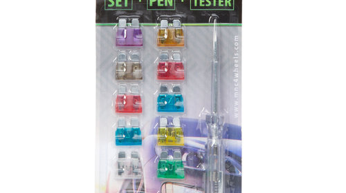 Set siguranțe auto + creion de fază + teste
