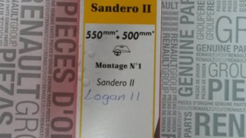 Set Stergatore plate Dacia Logan 2 550 + 500 mm Originale 288908484R