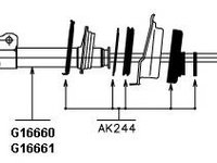 Set suruburi, carcasa rulment sarcina amortizor TOYOTA SCEPTER combi (_XV1_, _CV1_, _V10) - MONROE AK244