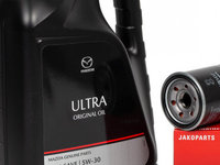 Set Ulei Motor Mazda Ultra 5W-30 5L 206485 + Filtru Ulei Herth+Buss Jakoparts J1313016 SAN7148