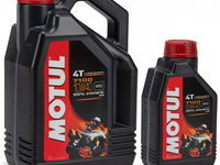 Set Ulei Motor Motul 7100 4T 100% Syntetic 10W-40 4L 104092 + Ulei Motor Motul 7100 4T 100% Syntetic 10W-40 1L 104091