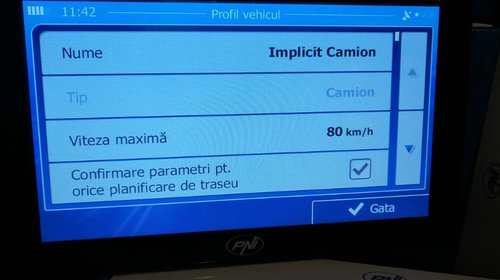 Sistem de navigatie GPS PNI L810 ecran 7 inch 8GB Harti Incluse pentru Camioane si Autoturisme Rulote Autocare