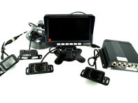 Sistem DVR Kit Monitor Senzor Parcare + 4 Camere Cu Functie De Inregistrare Turism/Camion 12V-24V Lungime Cablu Fata 5M Cablu Stanga/Dreapta 15M Si Spate 22M Cod 8848 210817-22