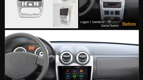 Sistem navigatie Dacia Logan Sandero 2009-2015 Duster 2010-2017 Android 10 6GB+128GB LTE