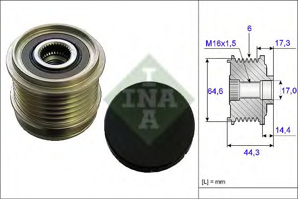 Sistem roata libera, generator AUDI A6 Avant (4F5, C6) (2005 - 2011) INA 535 0130 10