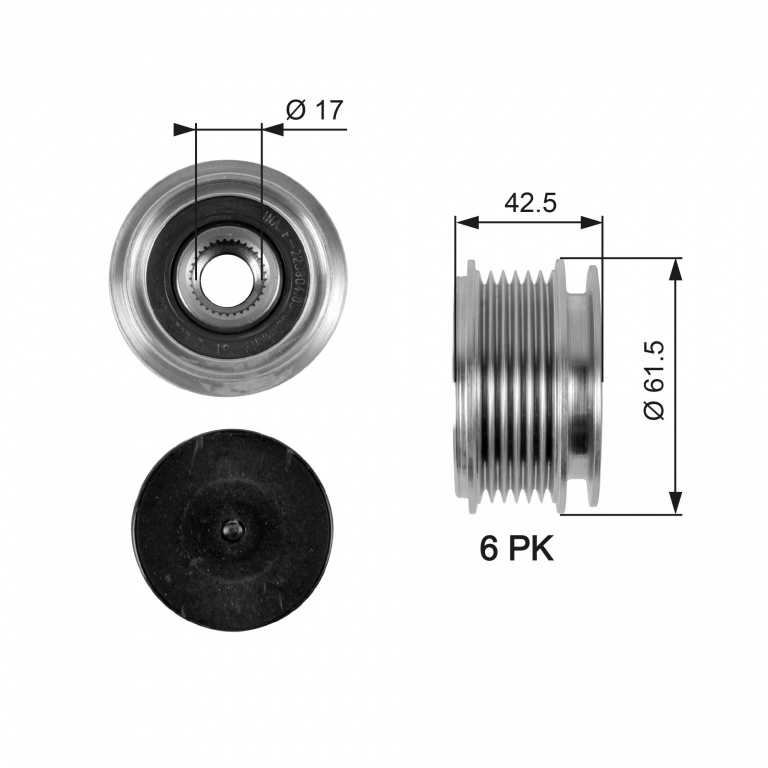Sistem roata libera, generator GATES OAP7047 model VW GOLF IV Van (1J1) 1997 1998 1999 2000 2001 2002 2003 2004