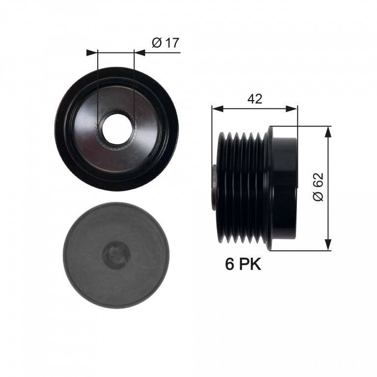 Sistem roata libera, generator GATES OAP7152 pentru TOYOTA AURIS (_E15_) 2006 2007 2008 2009 2010 2011 2012
