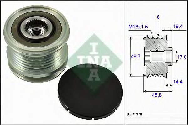 Sistem roata libera, generator MERCEDES C-CLASS T-Model (S204) (2007 - 2014) INA 535 0168 10 piesa NOUA