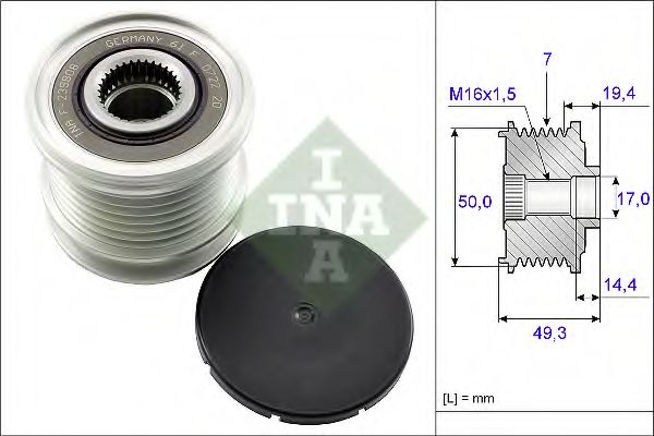 Sistem roata libera, generator MERCEDES C-CLASS T-Model (S204) (2007 - 2014) INA 535 0140 10 piesa NOUA