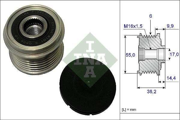 Sistem roata libera. generator Rulita alternator HYUNDAI GRAND SANTA FE I30 I40 I CW IX35 KONA SANTA FE IV SANTA HYUNDAI KONA (OS, OSE, OSI), Crossover, 06.2017 - INA 535 0216 10
