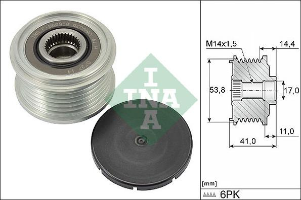 Sistem roata libera. generator Rulita alternator DS DS 4 DS 7 CITROEN BERLINGO BERLINGO MULTISPACE BERLINGO-MINIV PEUGEOT RIFTER (E), Dubita, 09.2018 - INA 535 0304 10